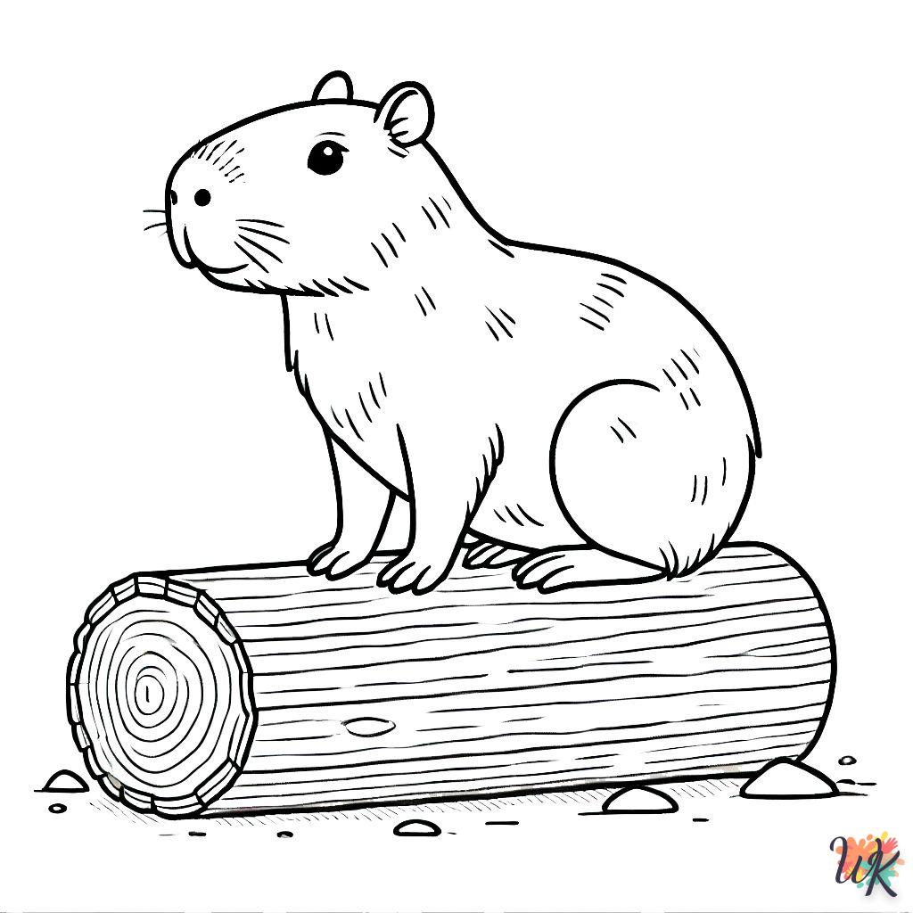 coloriage Capybara  enfant 7 ans a imprimer