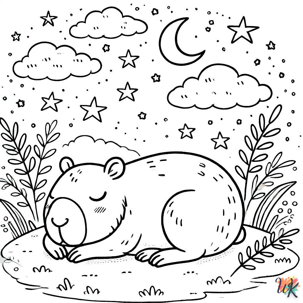 coloriage Capybara  en ligne gratuit pour 12 ans 1