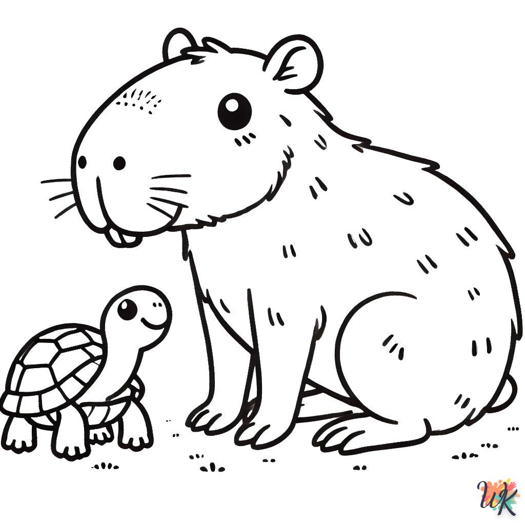 coloriage Capybara  pour enfant de 3 ans