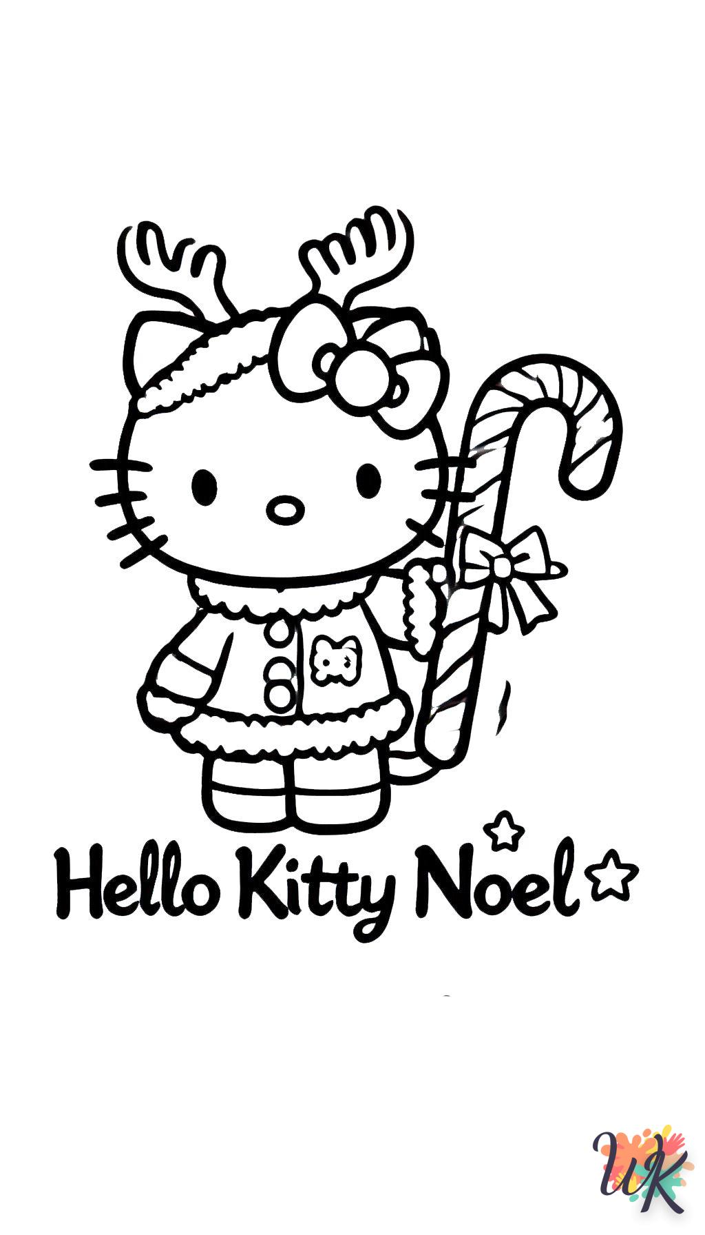 coloriage Hello Kitty Noël  a telecharger