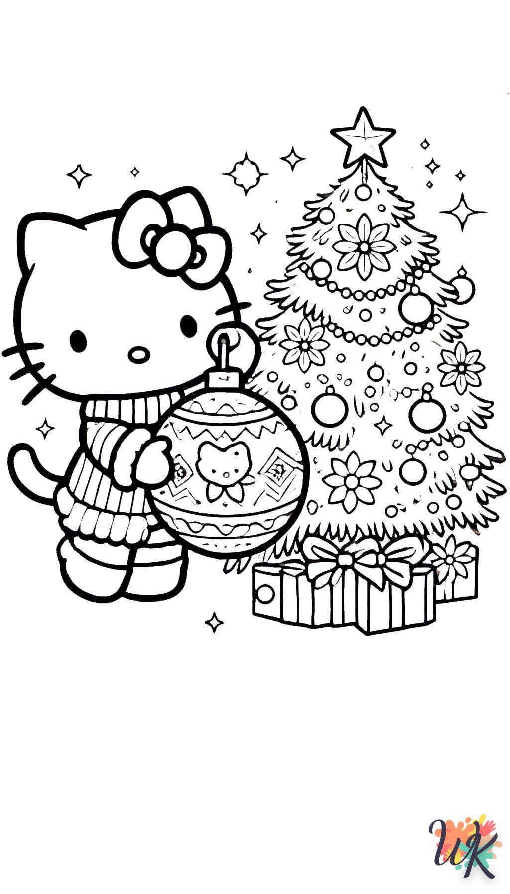 coloriage Hello Kitty Noël  sonic en ligne gratuit à imprimer