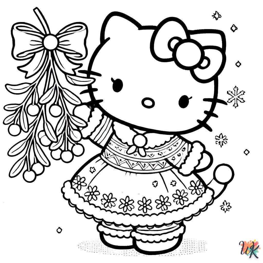 a imprimer coloriage Hello Kitty Noël  gratuit