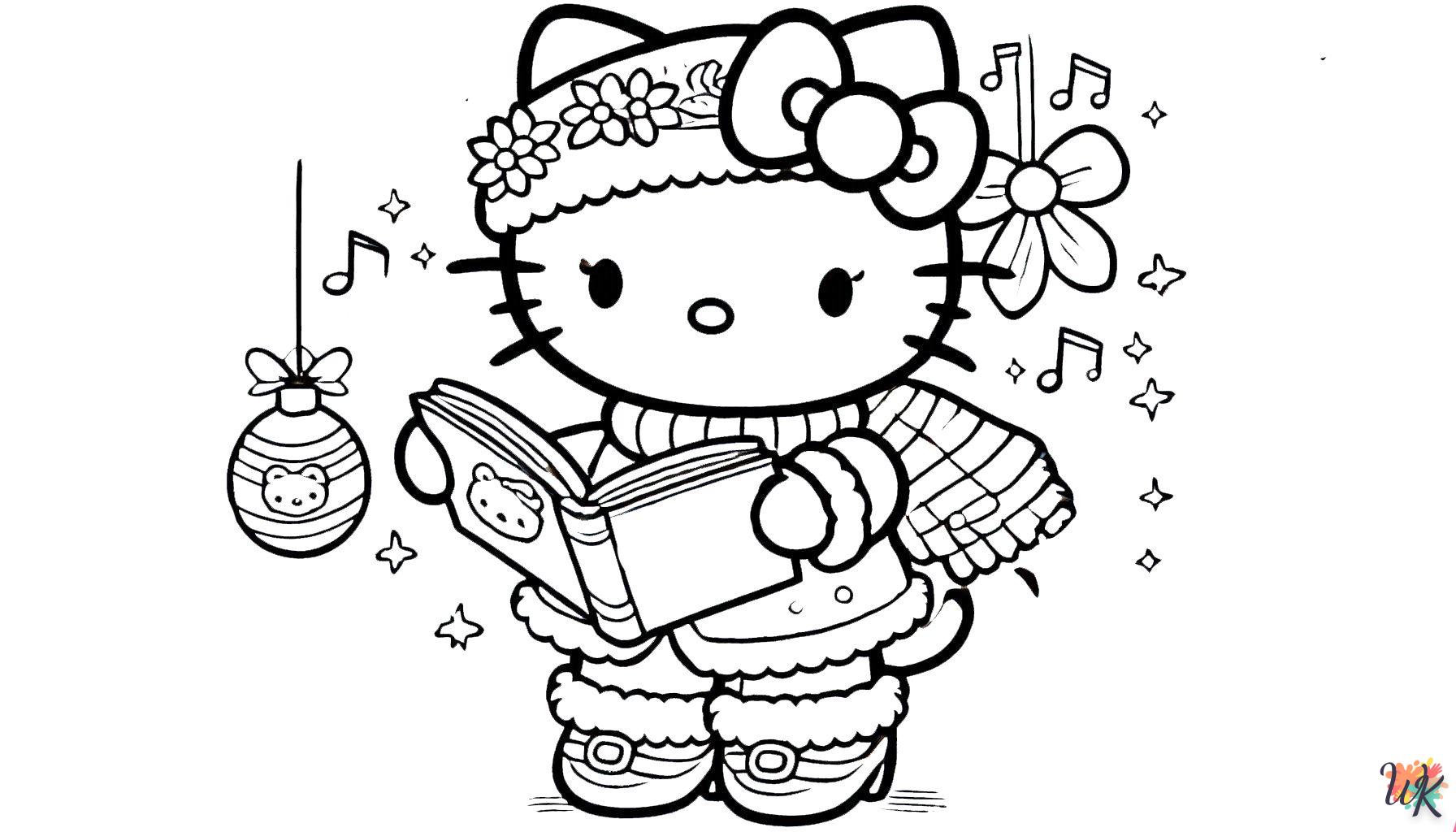 activité coloriage Hello Kitty Noël  en ligne