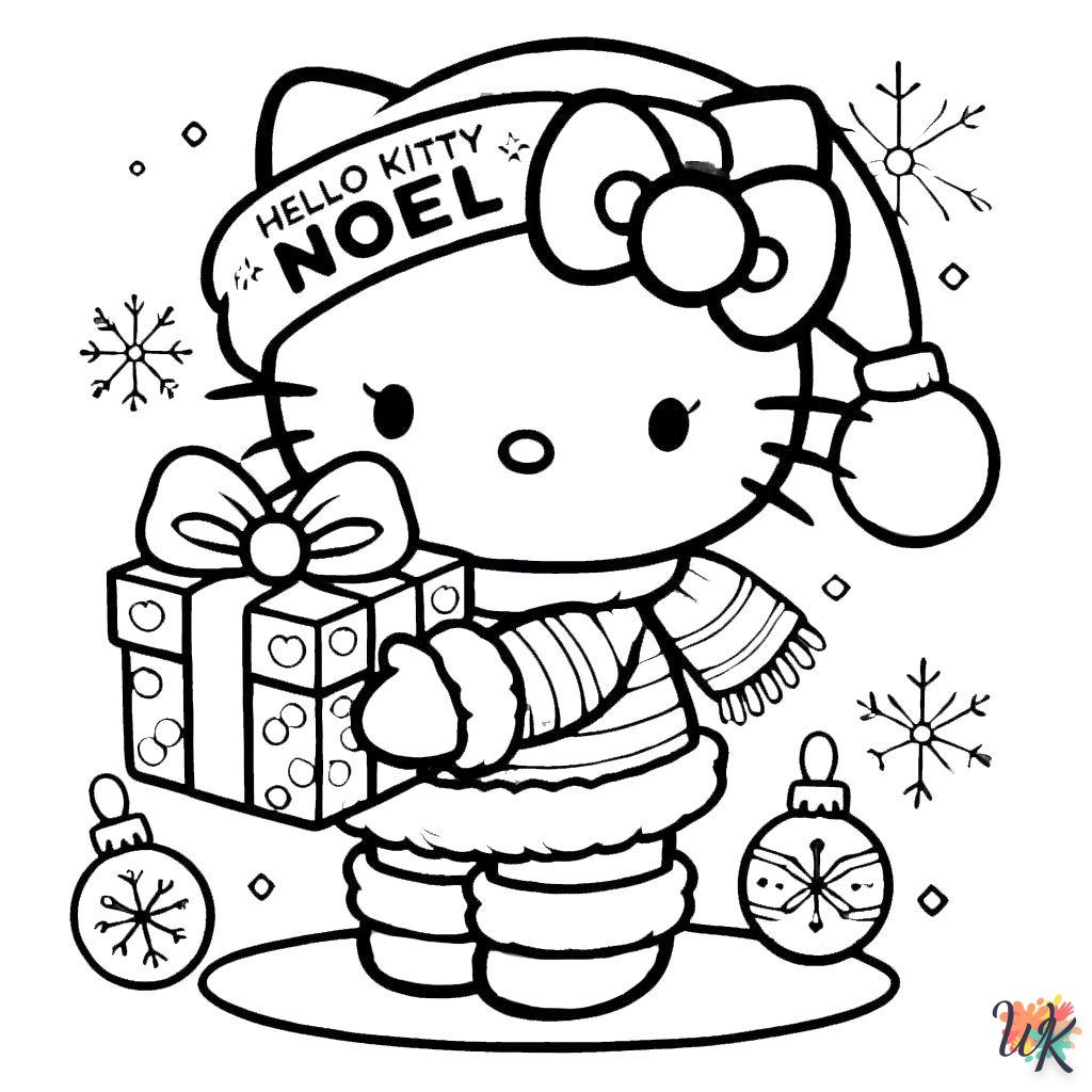 coloriage Hello Kitty Noël  gratuit