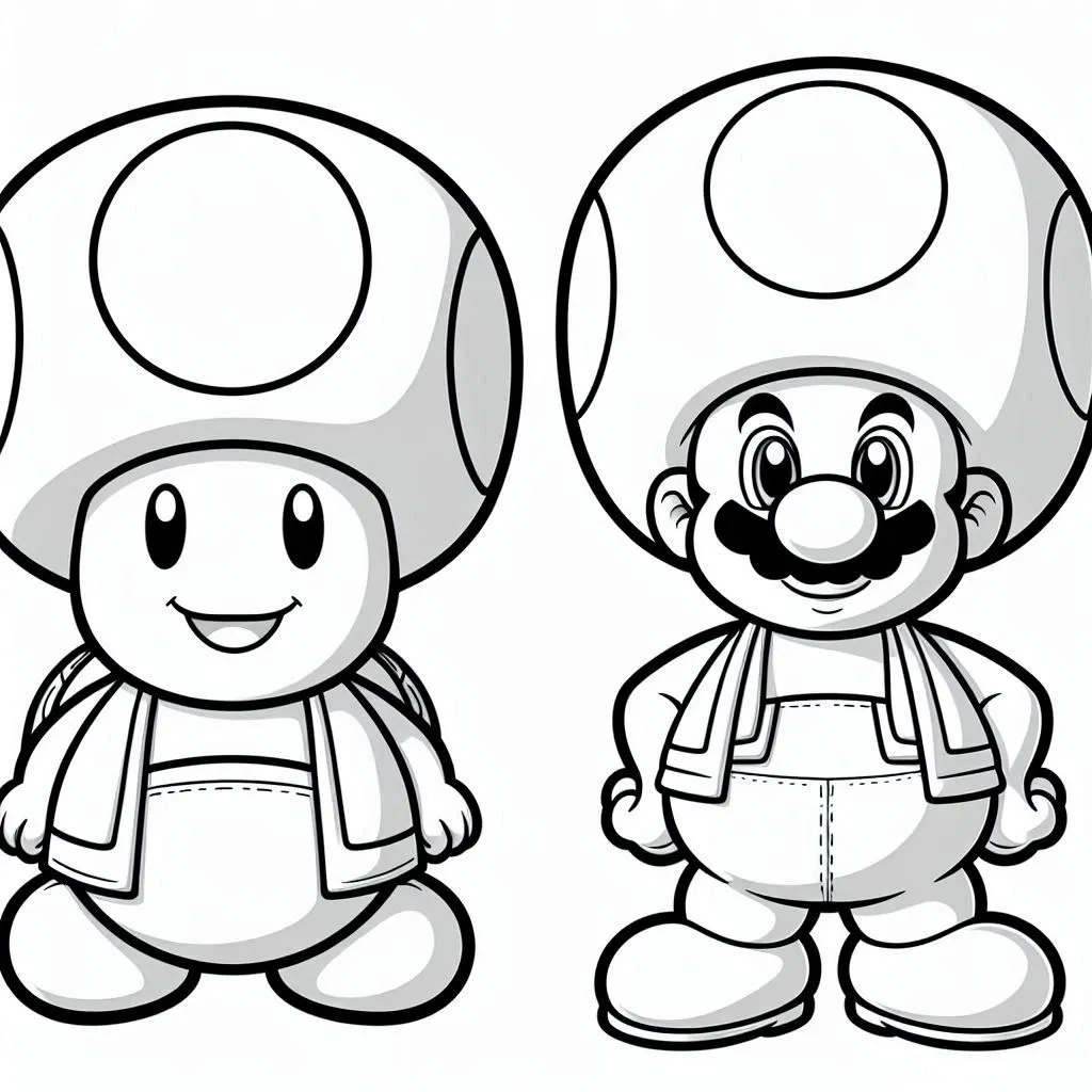 coloriage Toad  à imprimer pour enfant de 4 ans