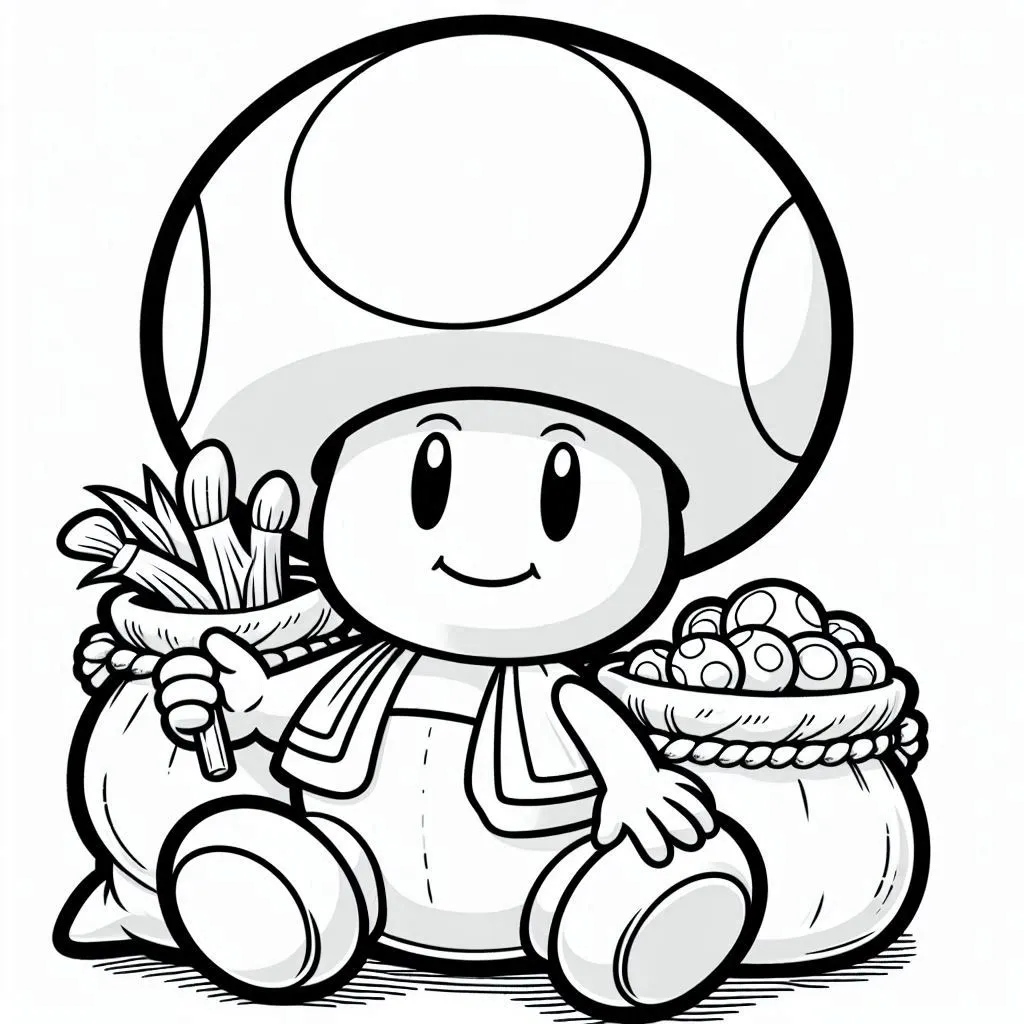 coloriage Toad  à imprimer pour enfant de 3 ans